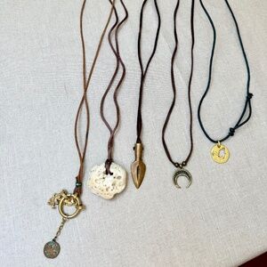Bundle of 5 Vintage Corded Necklaces